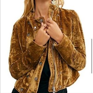 Free People Crushed Velvet Crop Jacket